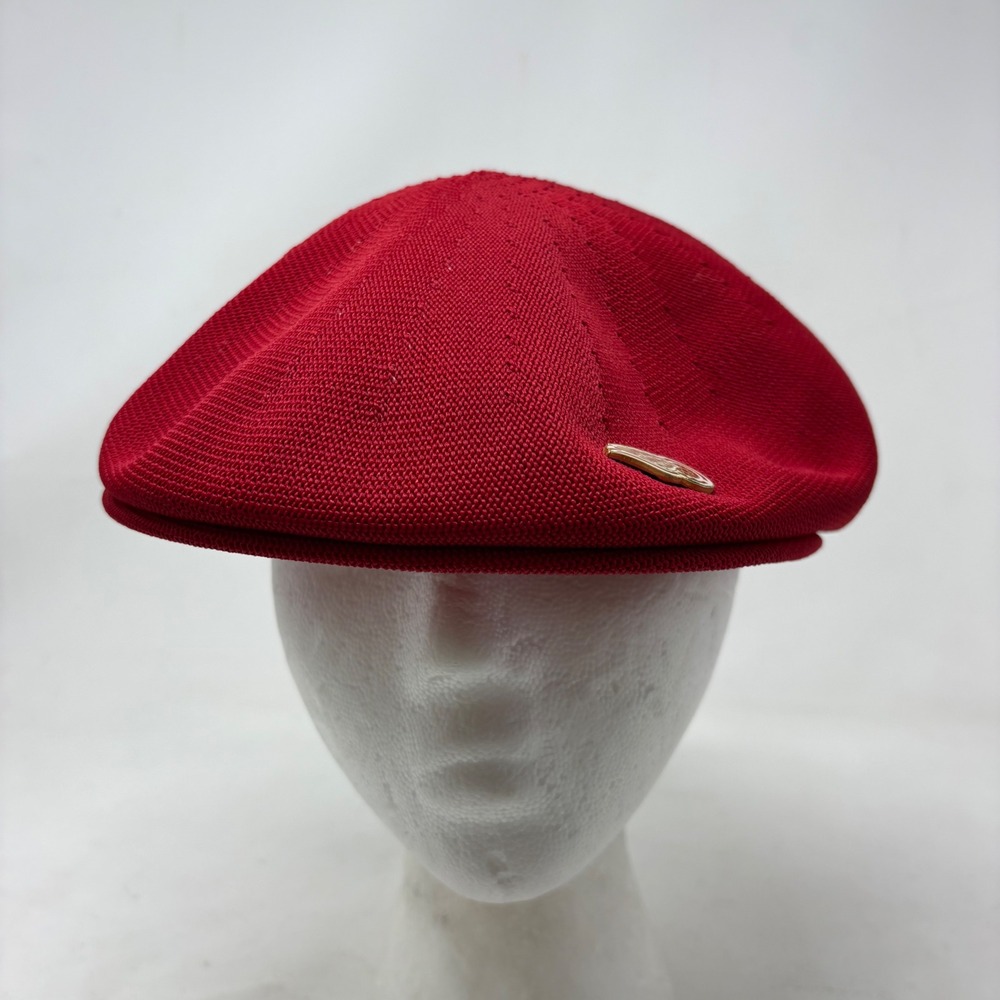 Vintage Mens Red Flat Cap Ivy Hat Made in USA Size Large Country Gentleman